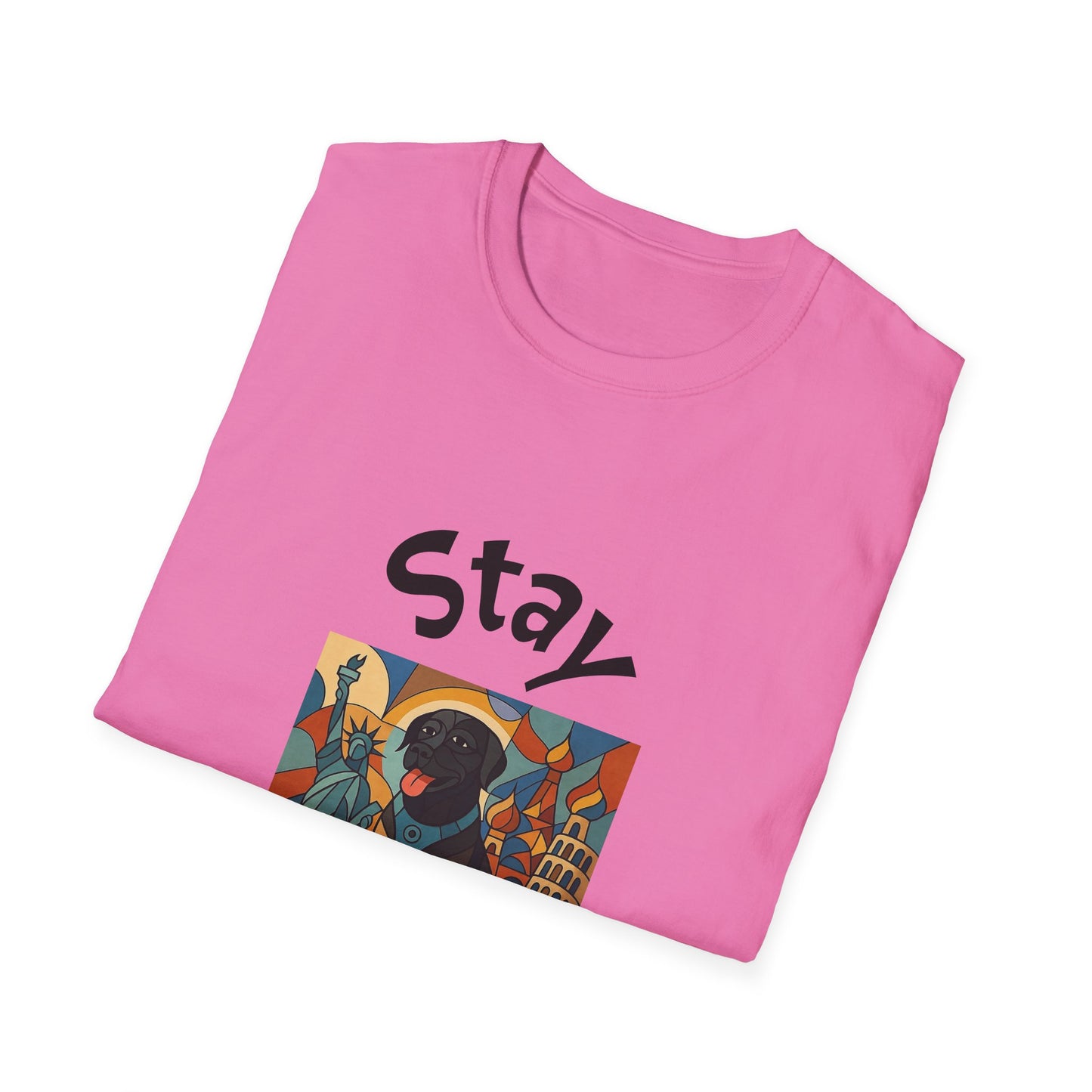 Stay Pawesome Unisex Softstyle T-Shirt - Quirky Design for Dog Lovers