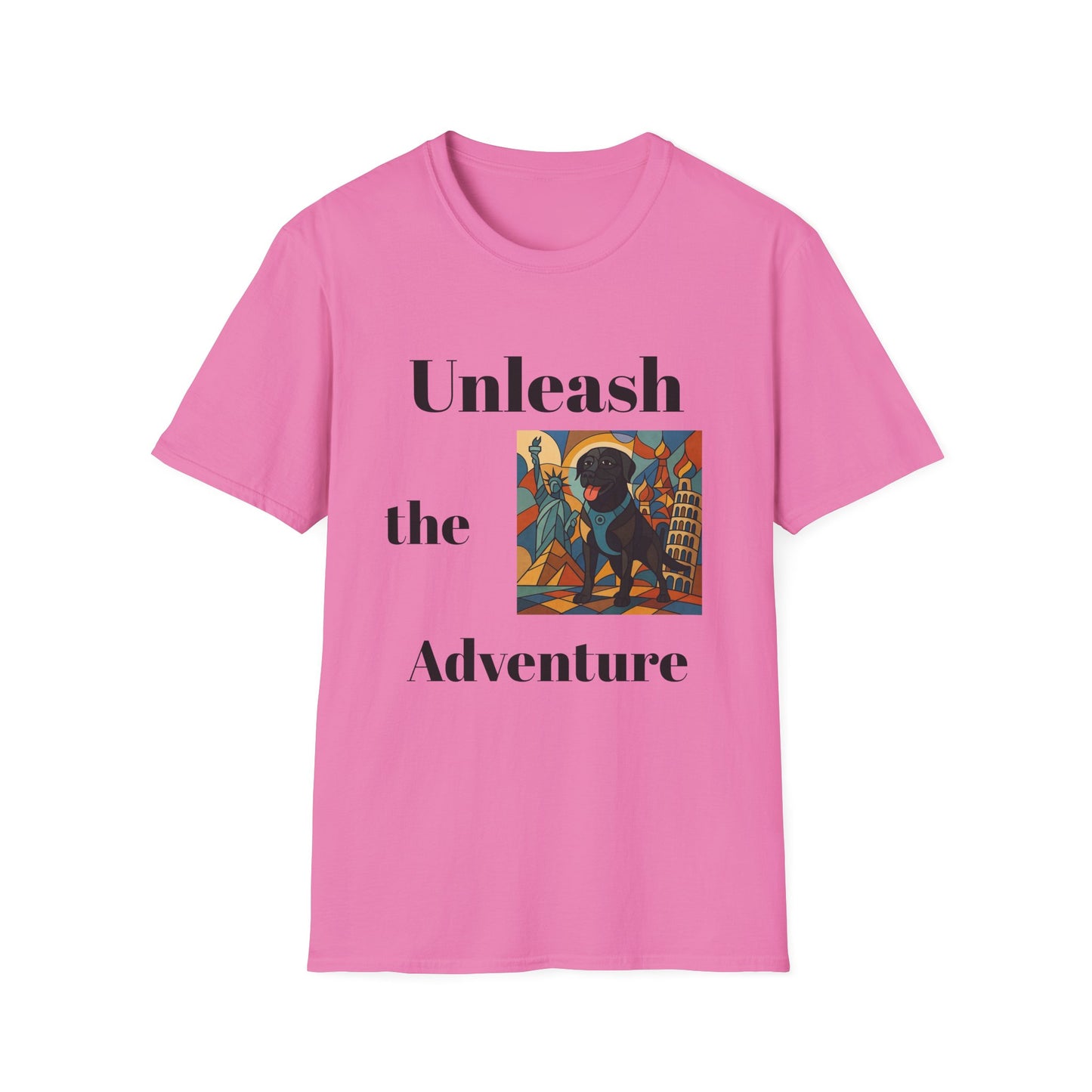 Unisex Adventure T-Shirt - 'Unleash The Adventure' with Scenic Dog Graphic