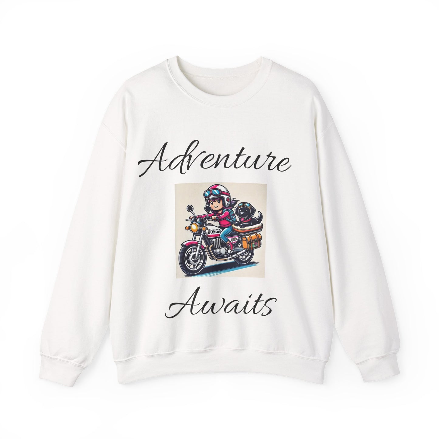 Unisex Crewneck Sweatshirt - Dog Motorcycle Design