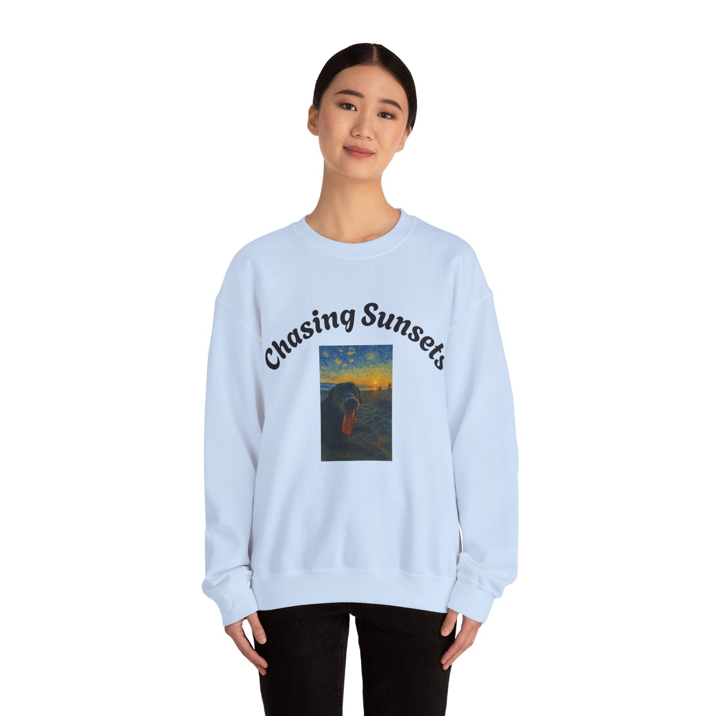 Chasing Sunsets Dog Crewneck Sweatshirt