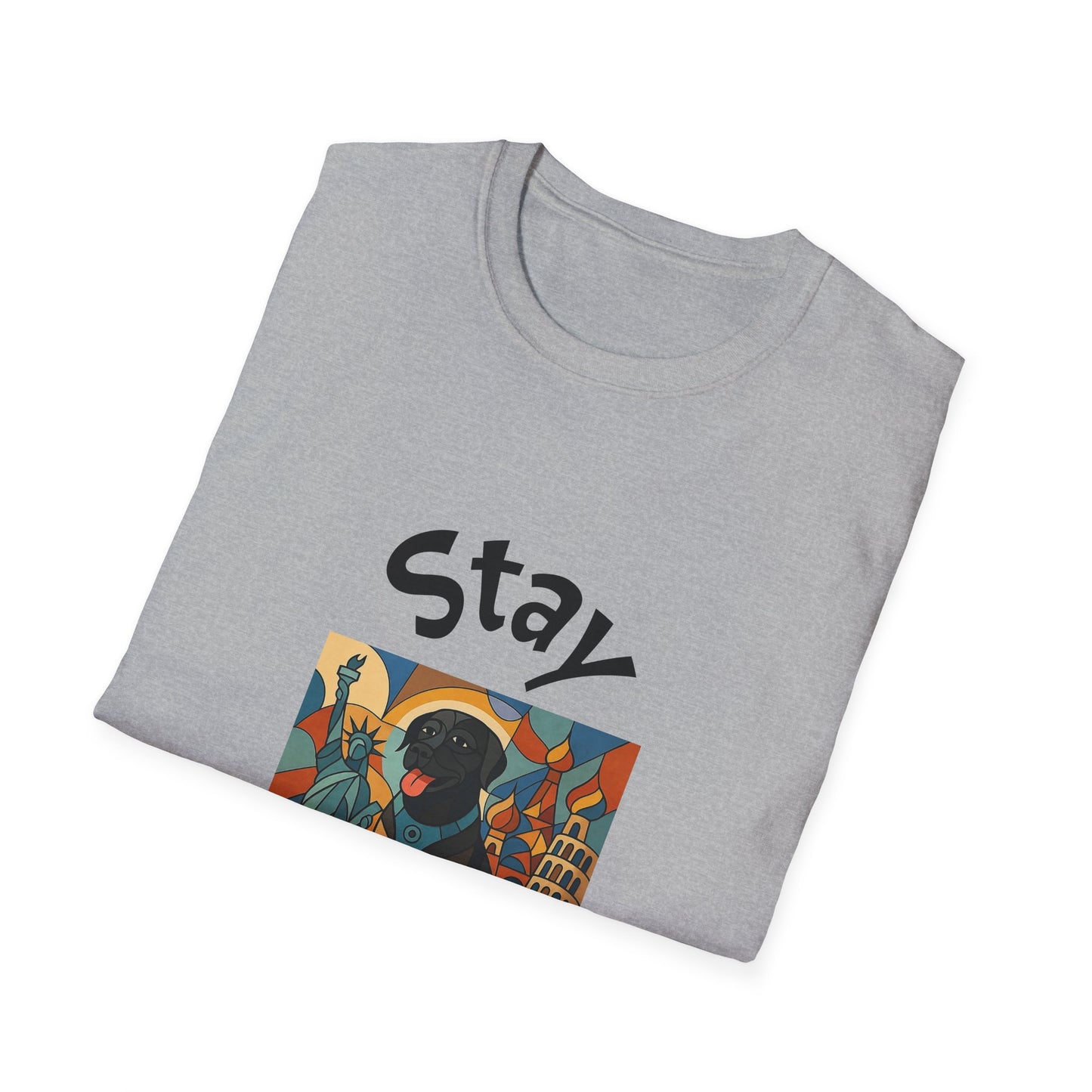 Stay Pawesome Unisex Softstyle T-Shirt - Quirky Design for Dog Lovers
