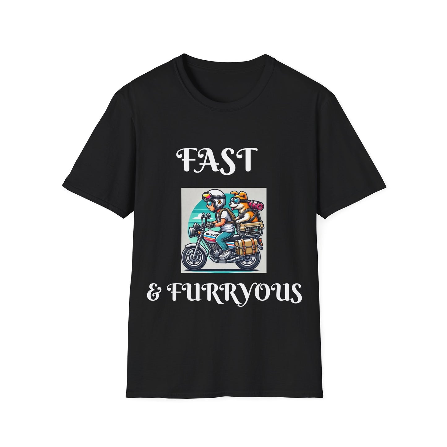 Fast & Furryous Unisex Softstyle T-Shirt - Fun Graphic Tee for Animal Lovers