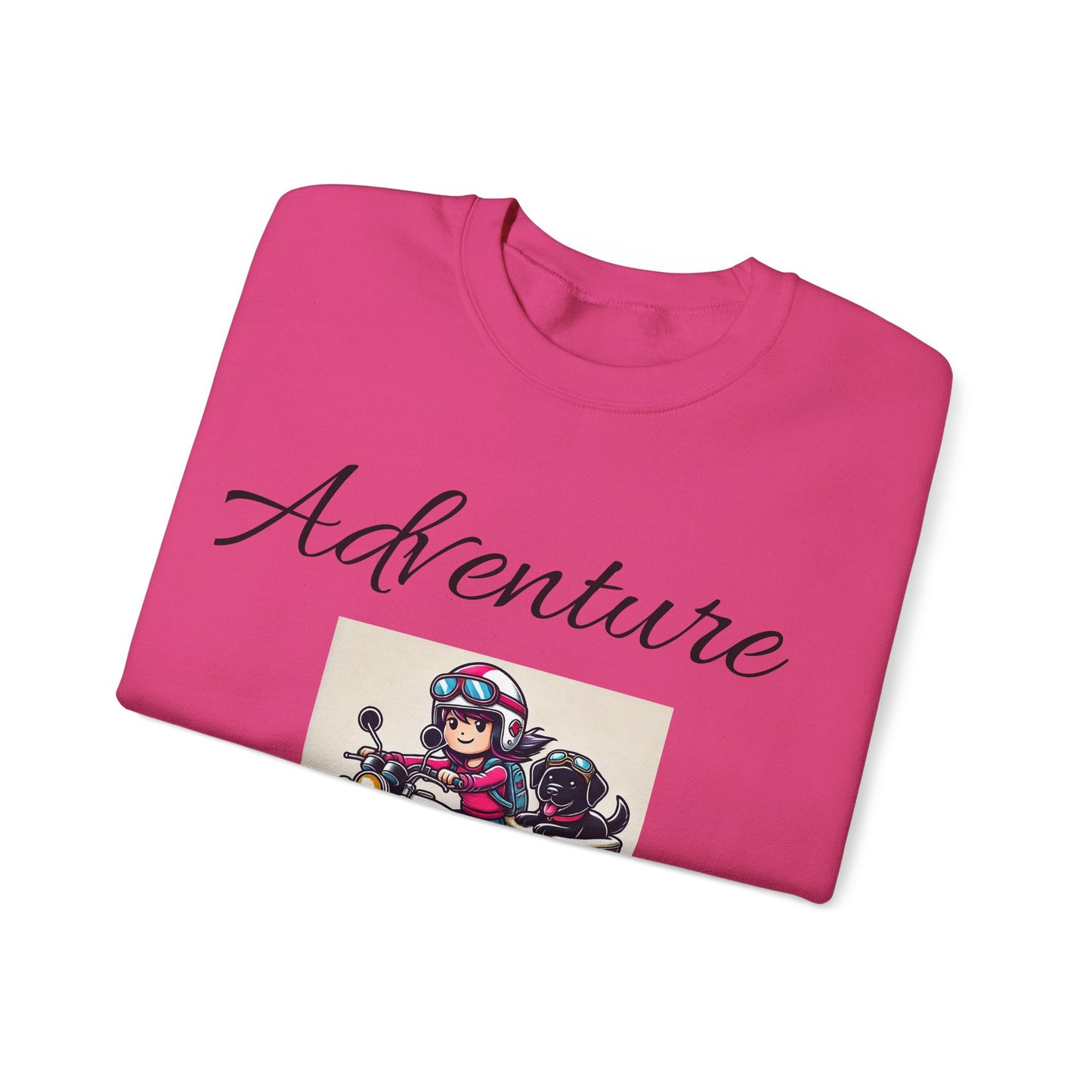 Unisex Crewneck Sweatshirt - Dog Motorcycle Design