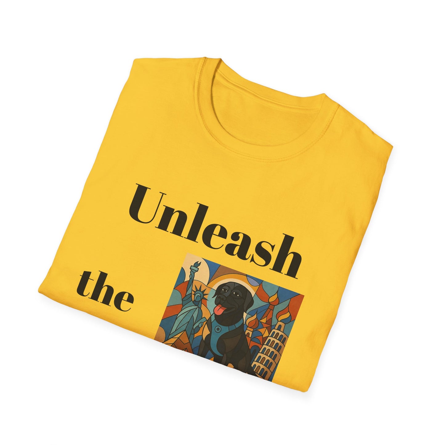 Unisex Adventure T-Shirt - 'Unleash The Adventure' with Scenic Dog Graphic