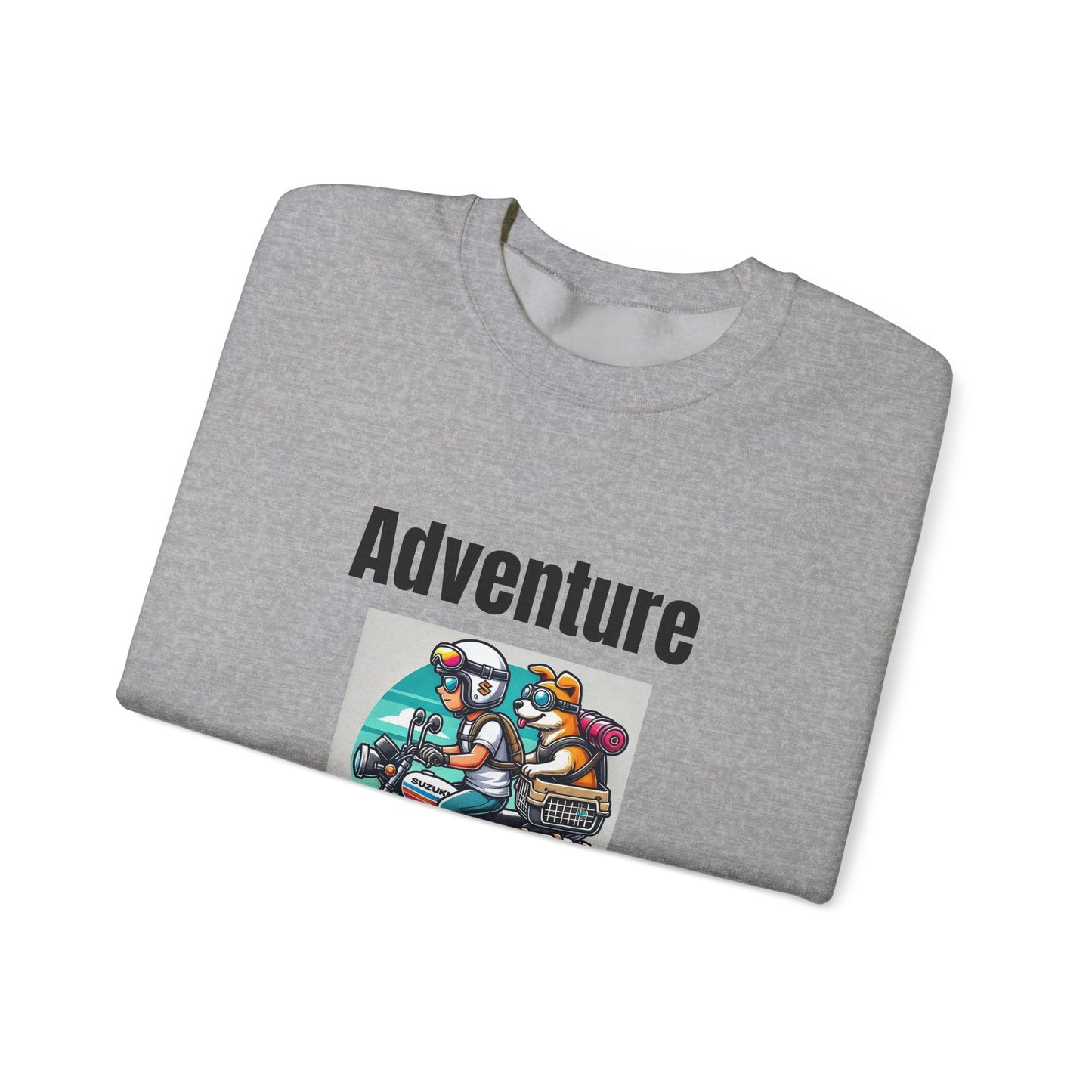 Adventure Duo Crewneck Sweatshirt - Fun Motorcycle Design