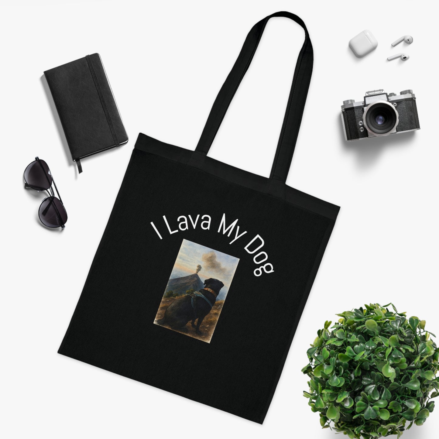 Artistic Dog Print Cotton Tote - Inspired by Nature & Adventure