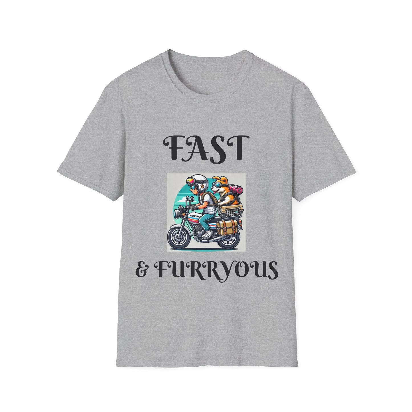 Fast & Furryous Unisex Softstyle T-Shirt - Fun Graphic Tee for Animal Lovers