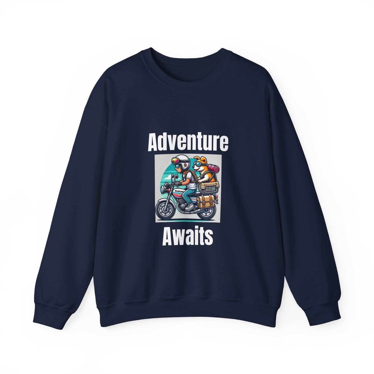 Adventure Duo Crewneck Sweatshirt - Fun Motorcycle Design