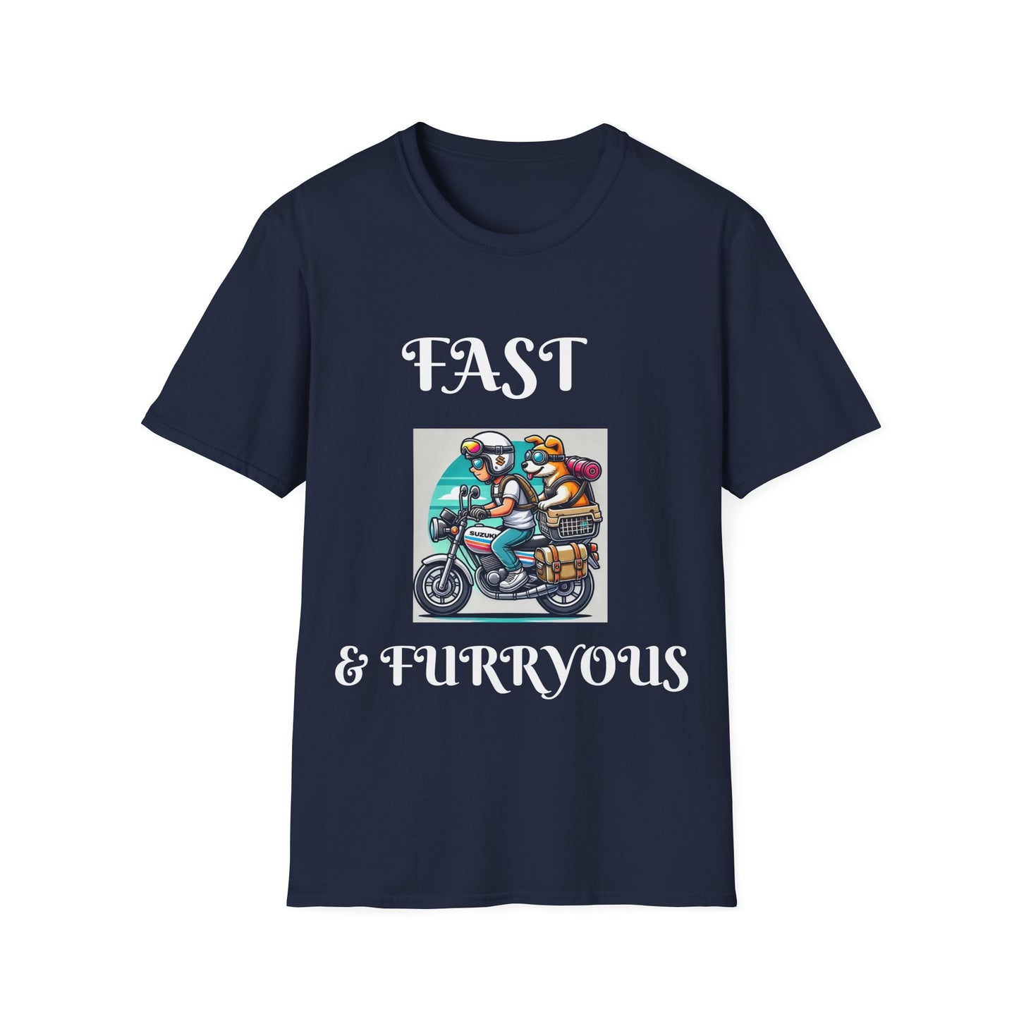 Fast & Furryous Unisex Softstyle T-Shirt - Fun Graphic Tee for Animal Lovers