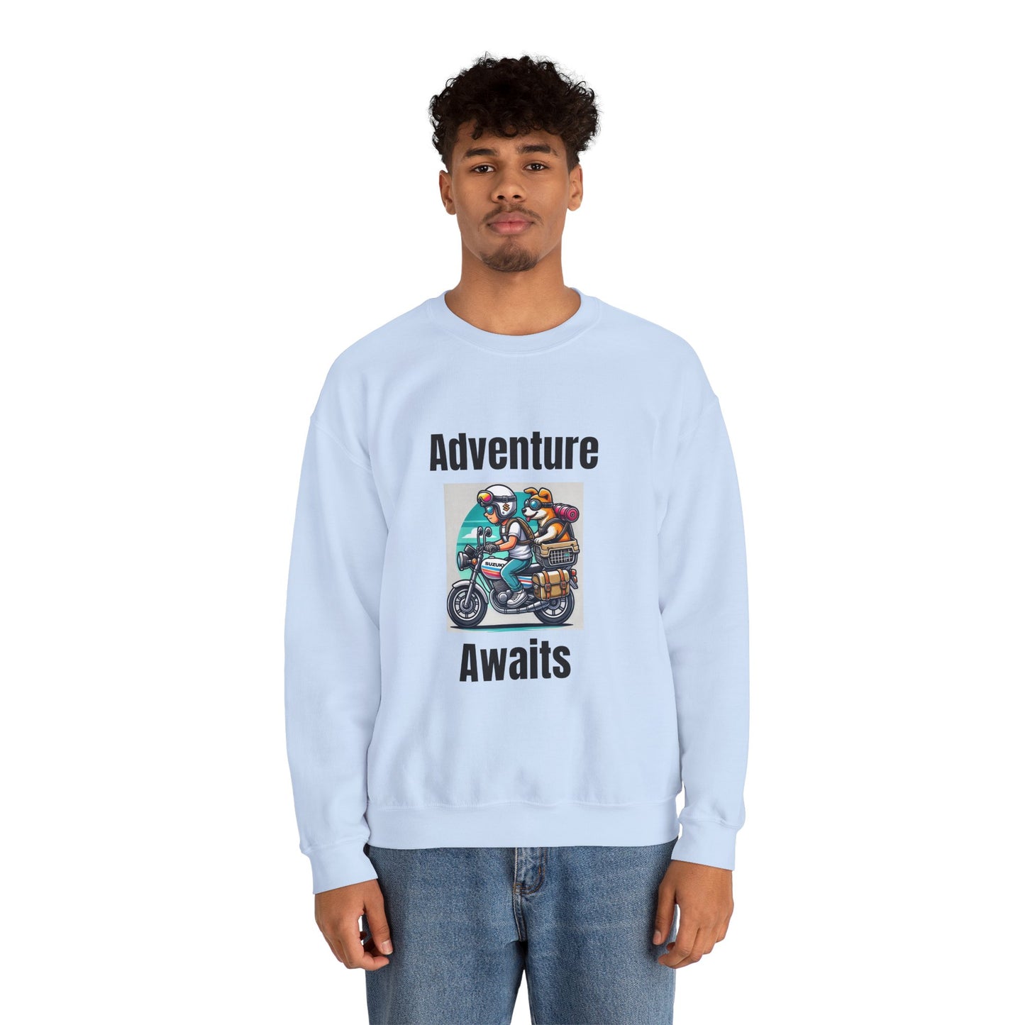 Adventure Duo Crewneck Sweatshirt - Fun Motorcycle Design