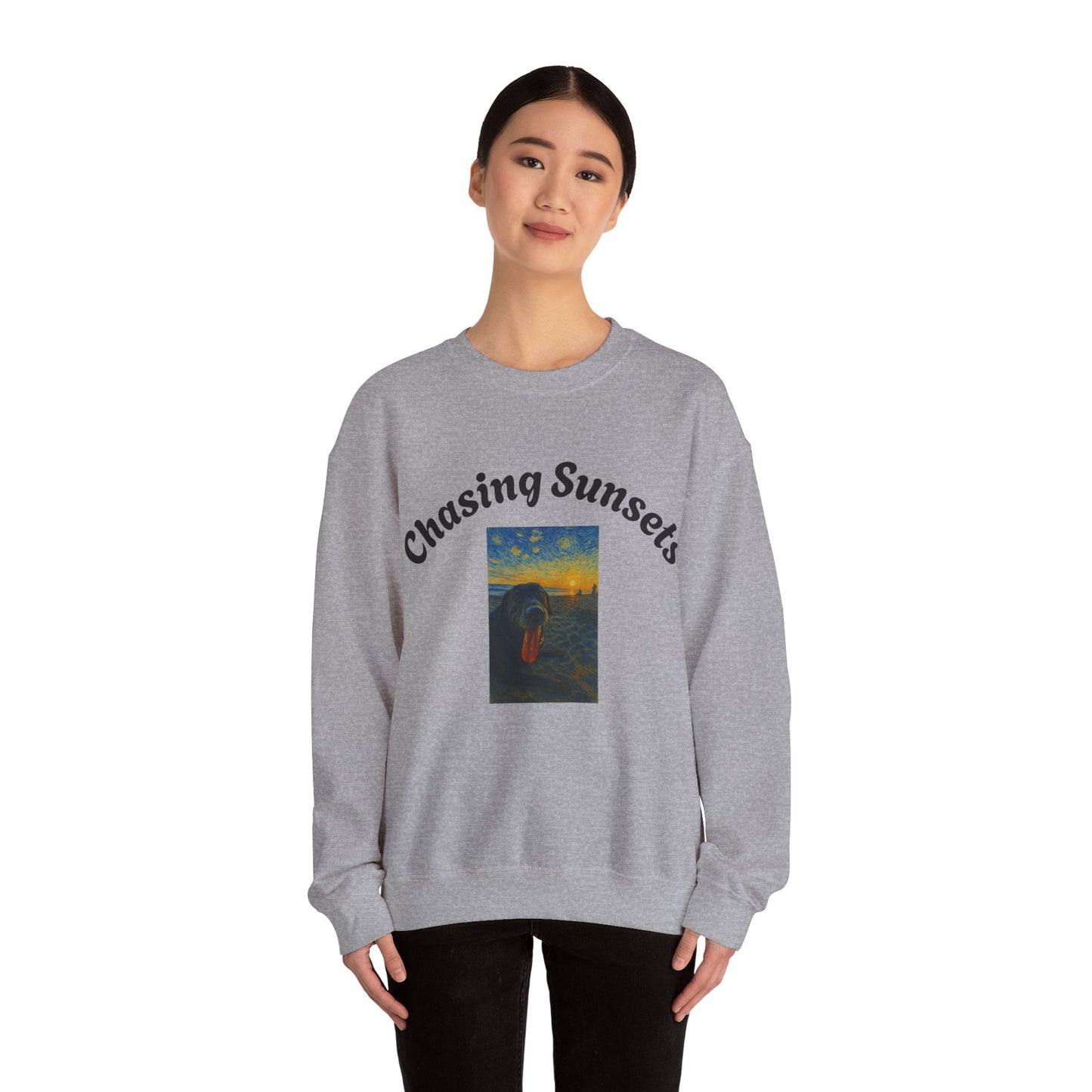 Chasing Sunsets Dog Crewneck Sweatshirt