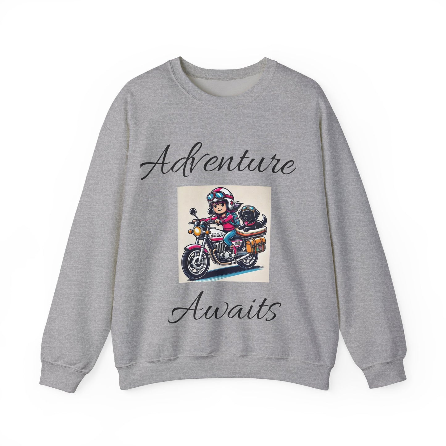 Unisex Crewneck Sweatshirt - Dog Motorcycle Design