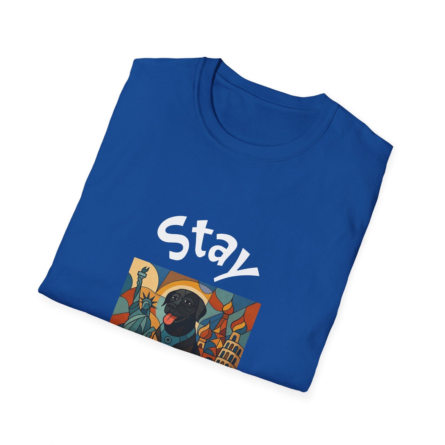 Stay Pawesome Unisex Softstyle T-Shirt - Quirky Design for Dog Lovers
