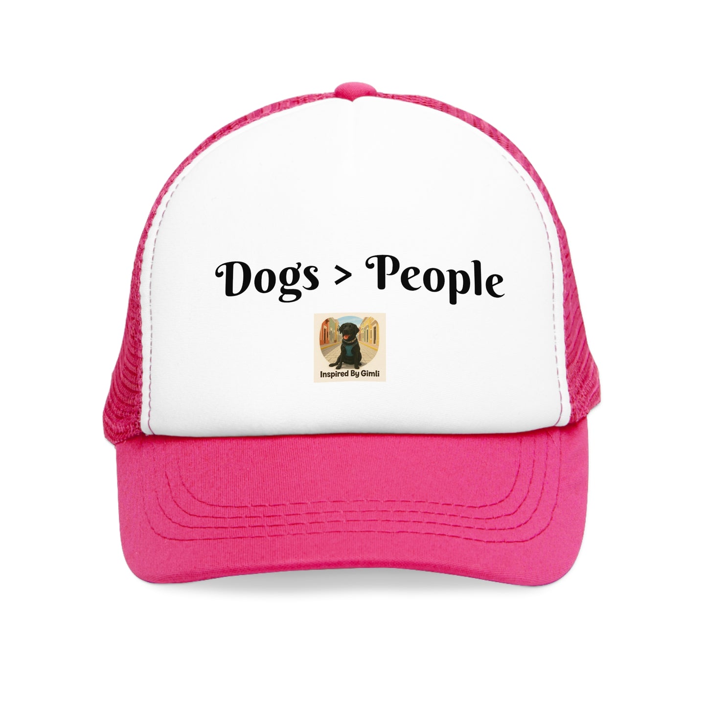 Dog Lover's Mesh Cap - "Dogs > People" Trucker Hat