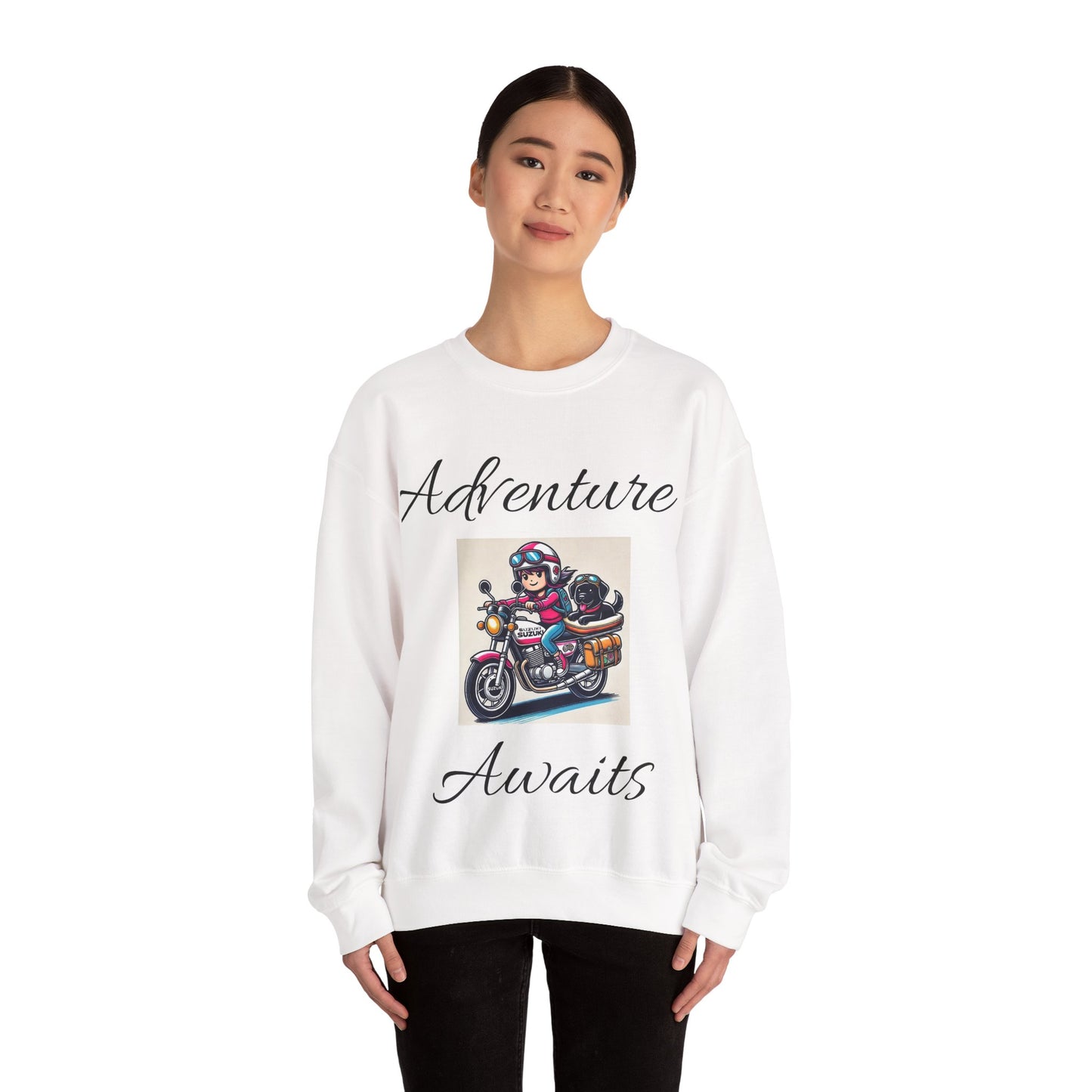 Unisex Crewneck Sweatshirt - Dog Motorcycle Design