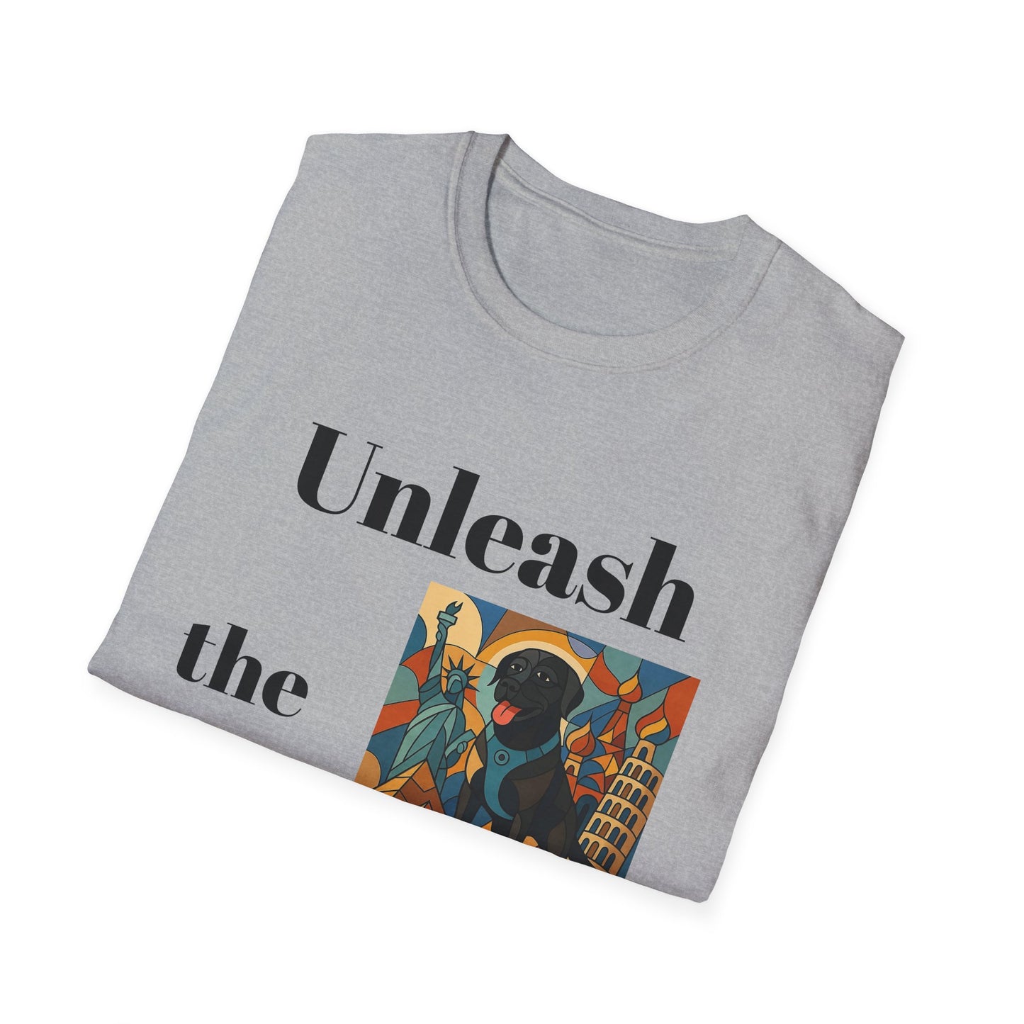 Unisex Adventure T-Shirt - 'Unleash The Adventure' with Scenic Dog Graphic