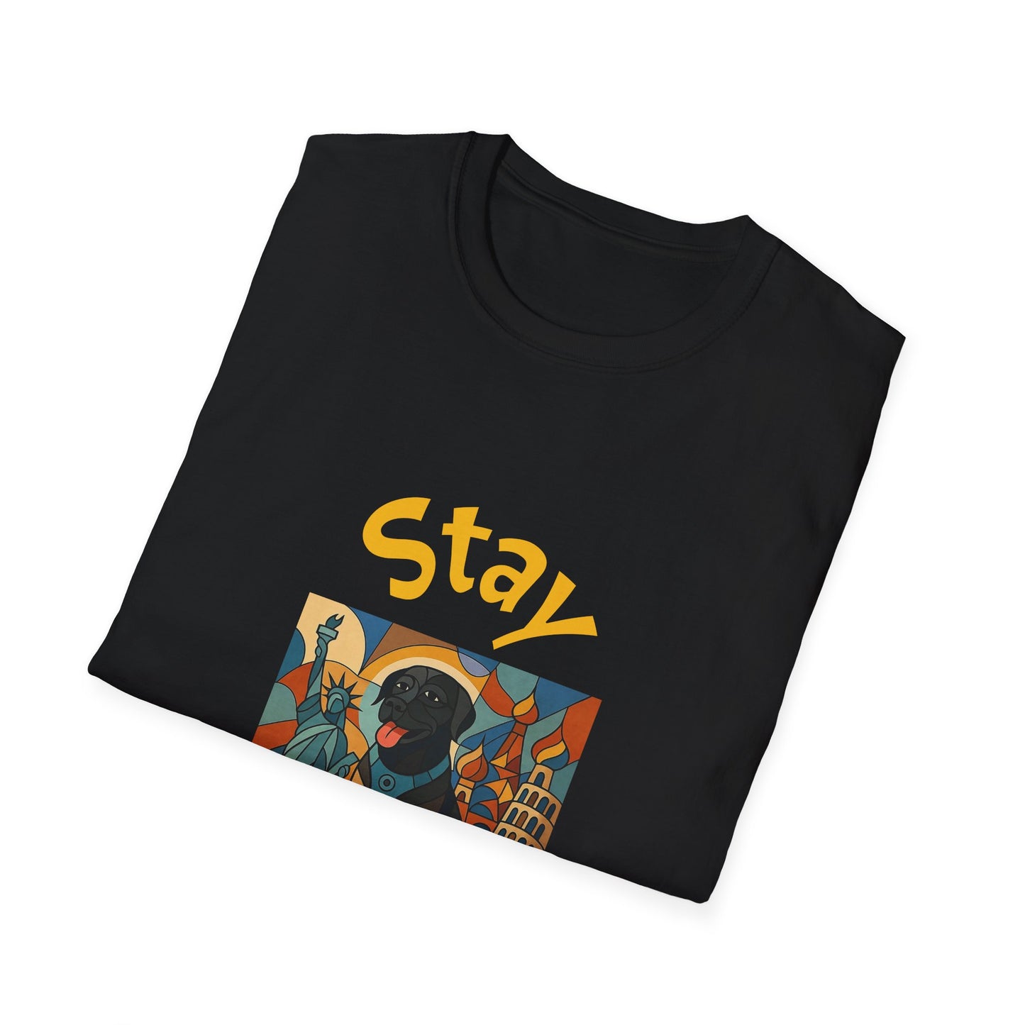 Stay Pawesome Unisex Softstyle T-Shirt - Quirky Design for Dog Lovers