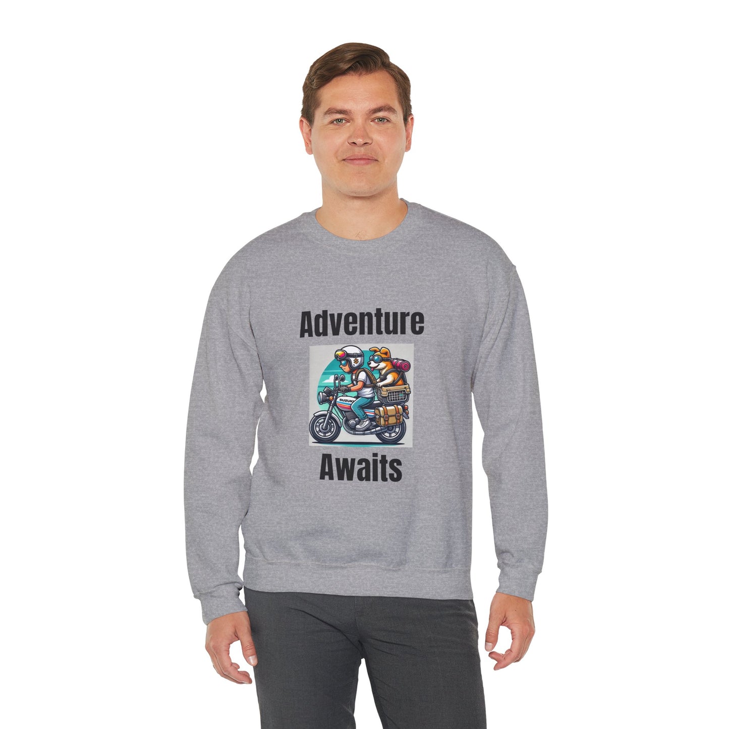 Adventure Duo Crewneck Sweatshirt - Fun Motorcycle Design