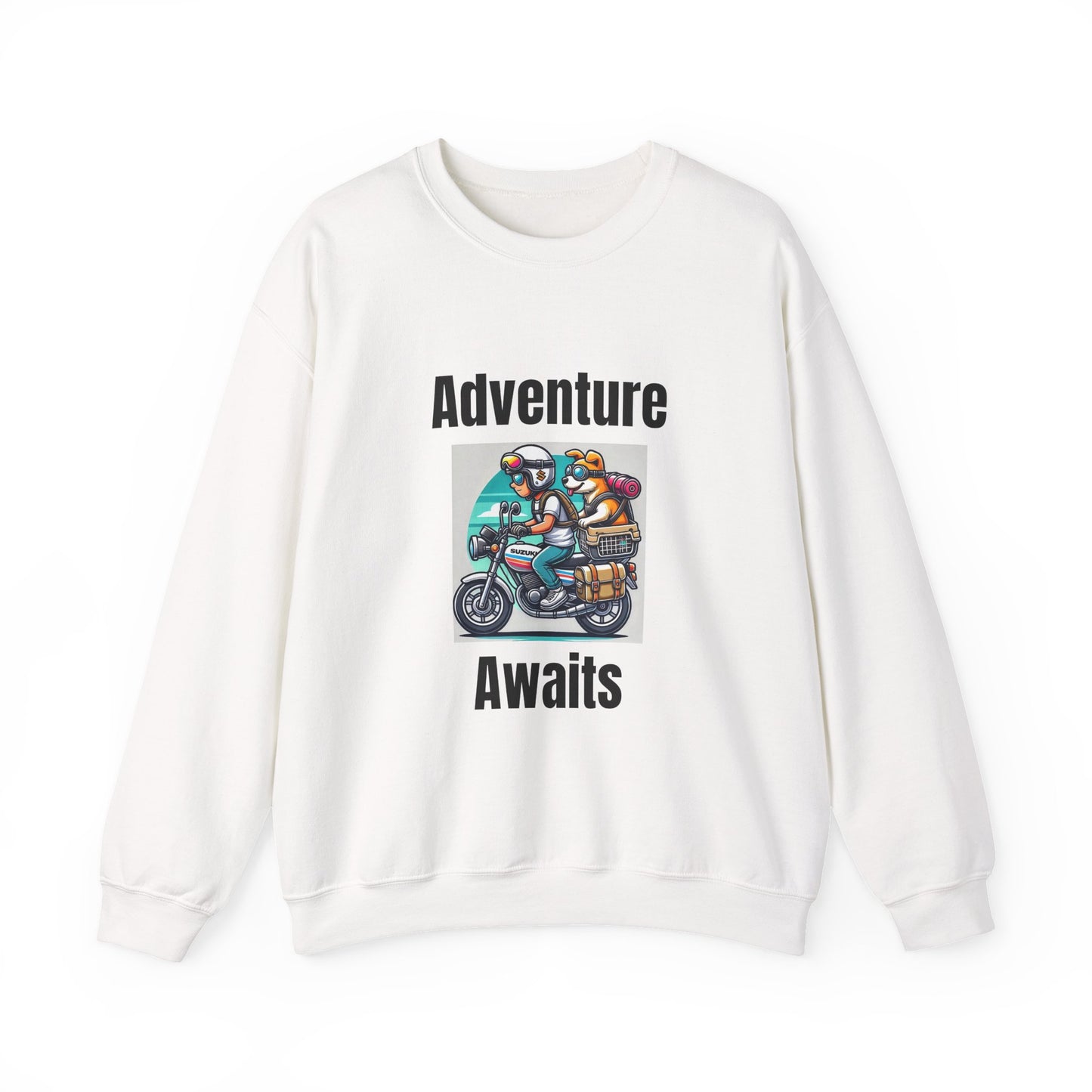 Adventure Duo Crewneck Sweatshirt - Fun Motorcycle Design