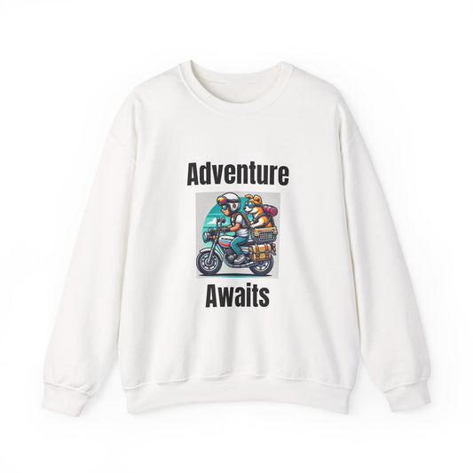 Adventure Duo Crewneck Sweatshirt - Fun Motorcycle Design