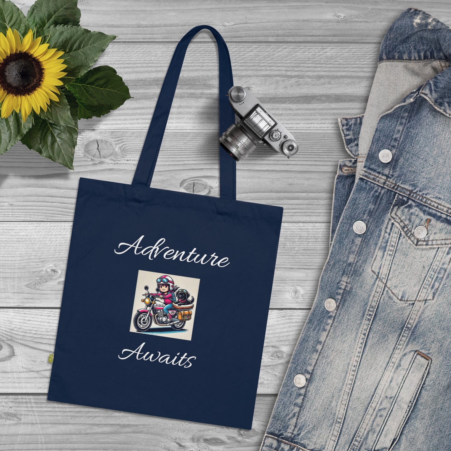 Adventure Pet Lover Organic Cotton Tote Bag - Eco-Friendly Messenger for Travel & Everyday Use