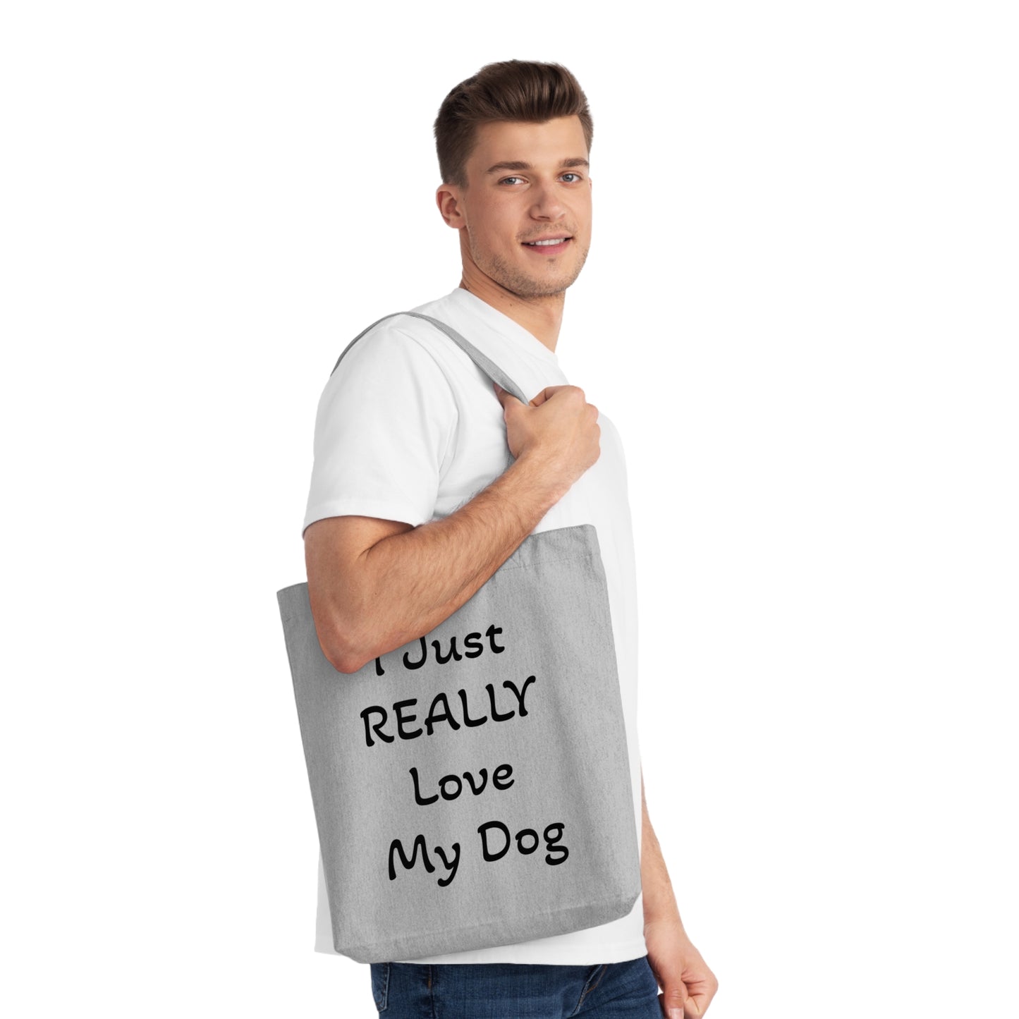 Dog Lover Woven Tote Bag - I Just REALLY Love My Dog
