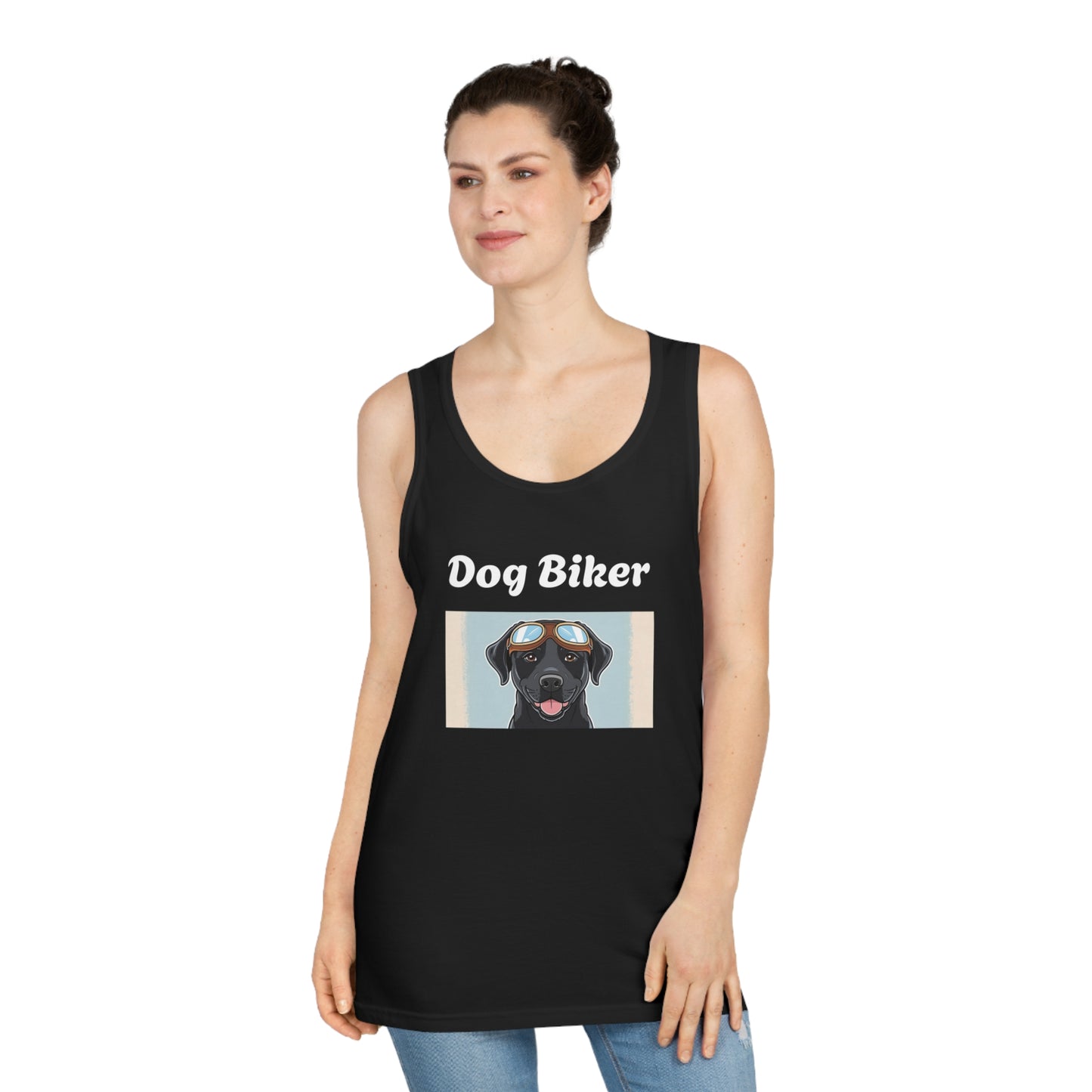 Dog Biker Unisex Softstyle™ Tank Top - Perfect for Dog Lovers & Bikers