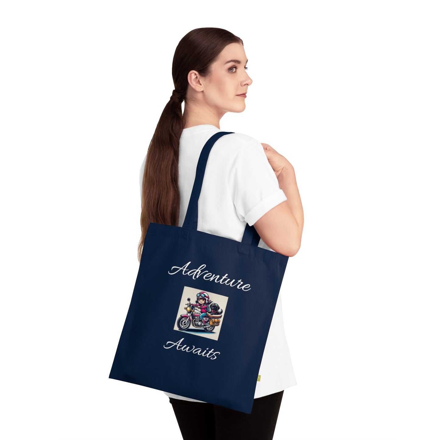 Adventure Pet Lover Organic Cotton Tote Bag - Eco-Friendly Messenger for Travel & Everyday Use