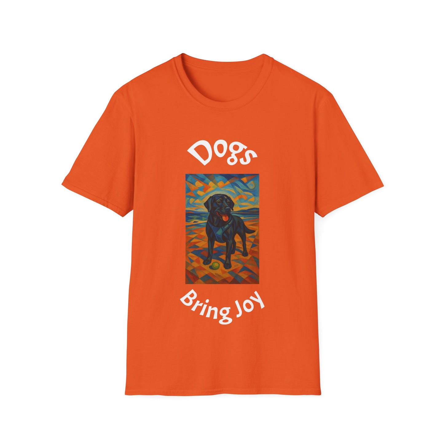 Dogs Bring Joy Unisex Softstyle T-Shirt - Artistic Pet Lover Tee