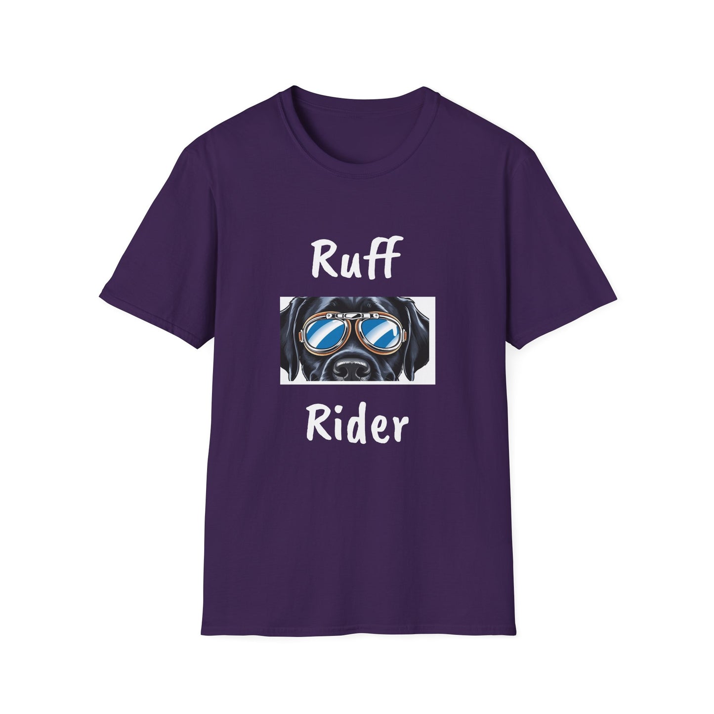 Ruff Rider Graphic T-Shirt - Unisex Softstyle Tee for Dog Lovers