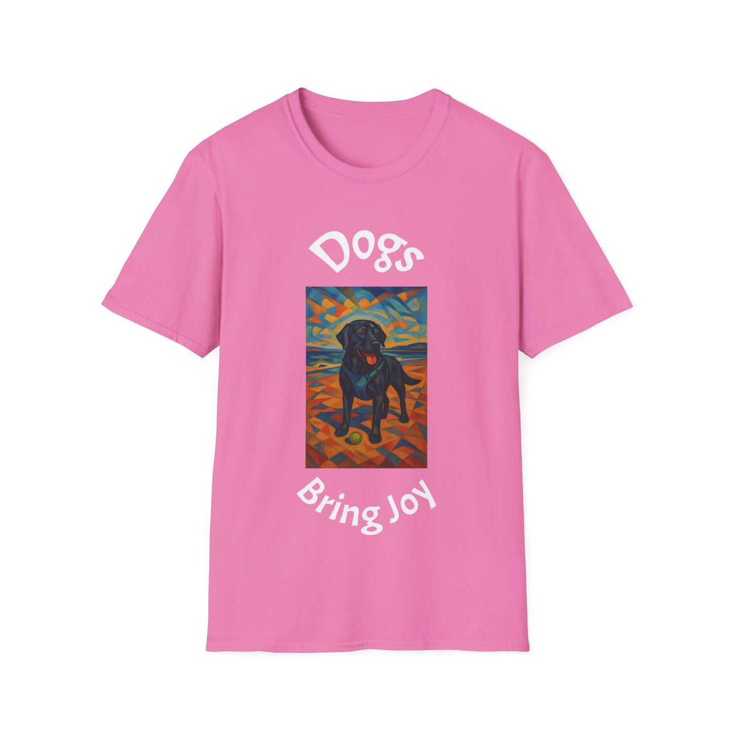 Dogs Bring Joy Unisex Softstyle T-Shirt - Artistic Pet Lover Tee