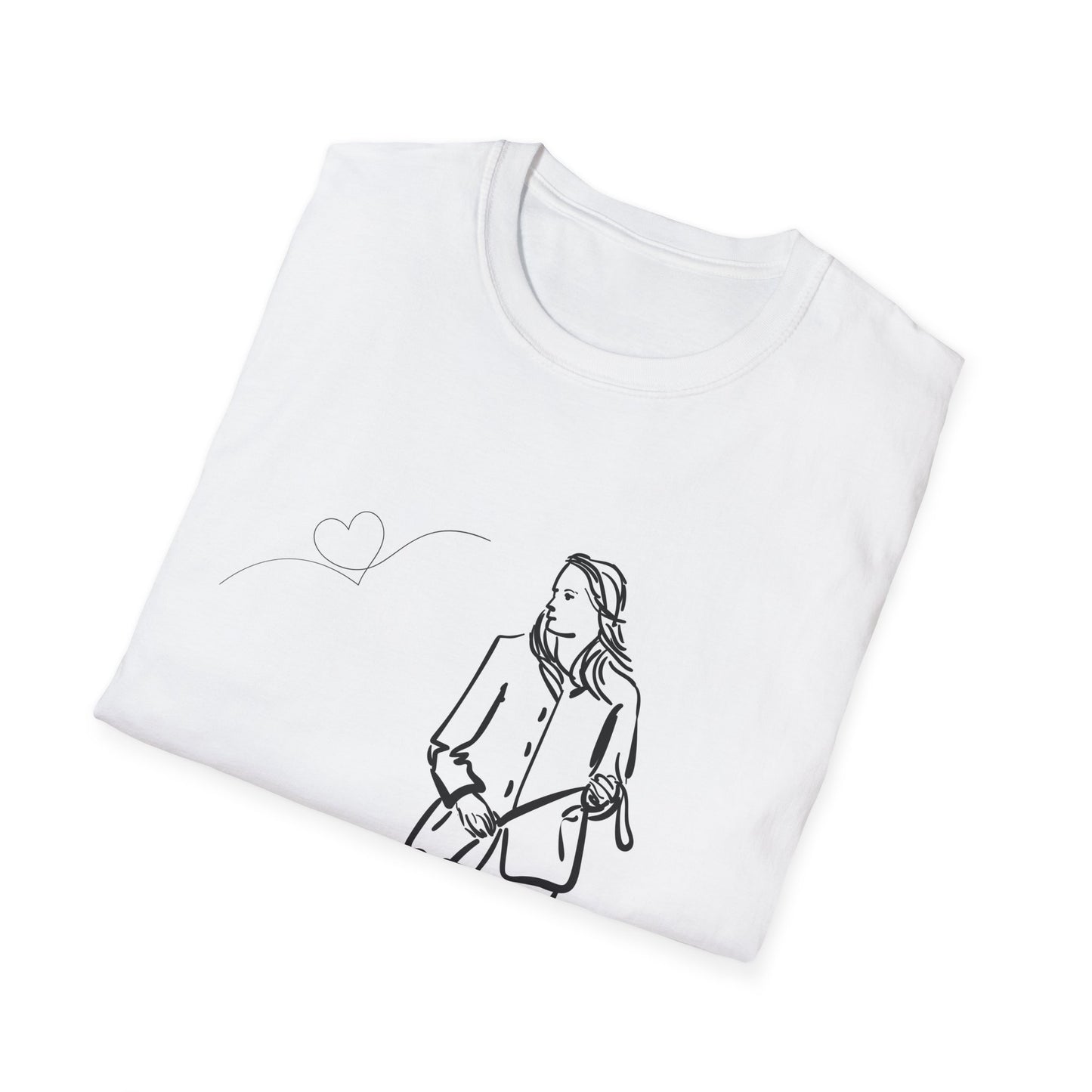 Dog Lover Unisex Softstyle T-Shirt – Cute Dog Walking Graphic