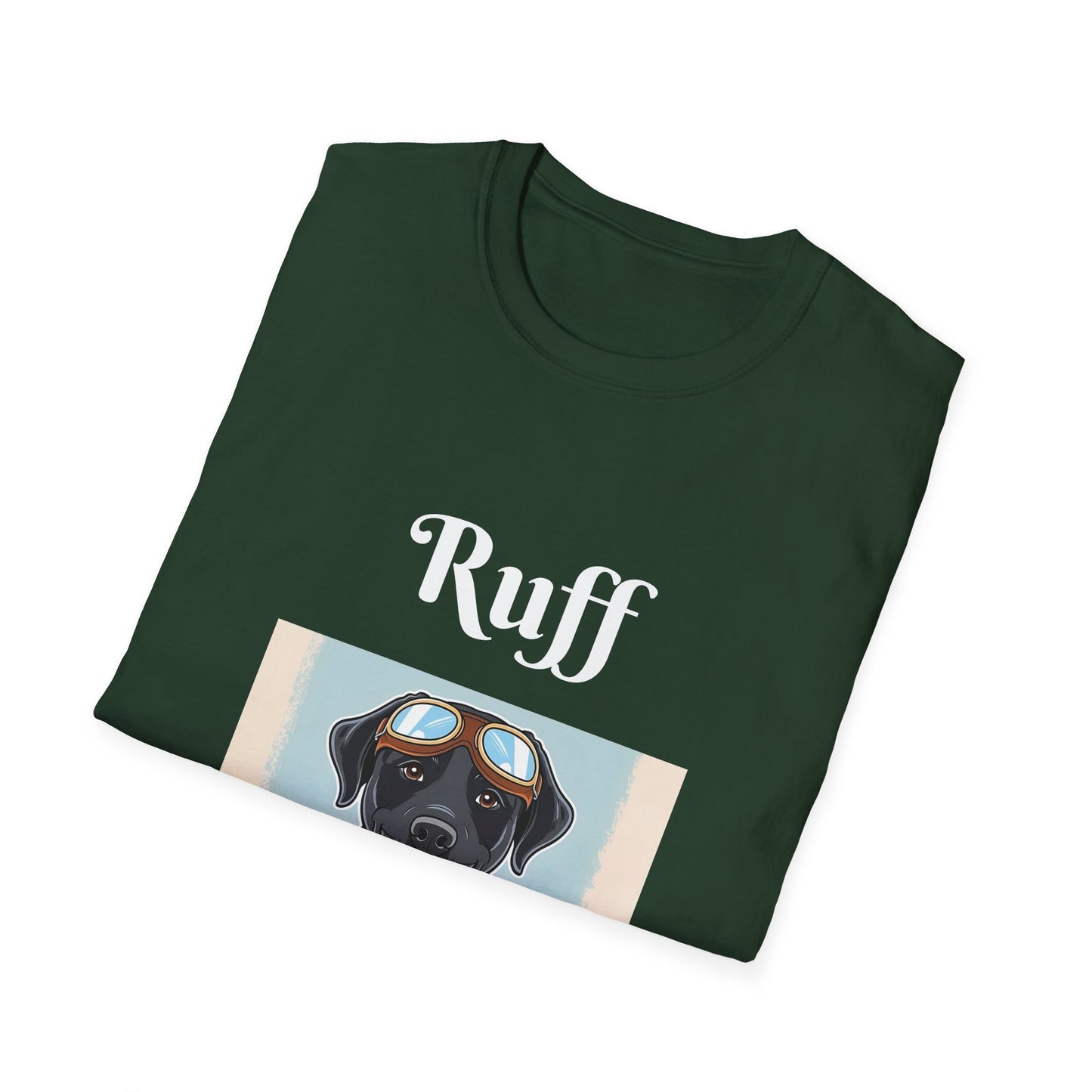 Ruff Rider Unisex Softstyle T-Shirt - Fun Dog Motorcycle Graphic Tee