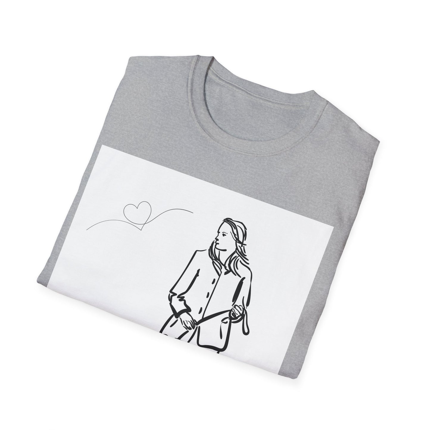 Dog Lover Unisex Softstyle T-Shirt – Cute Dog Walking Graphic