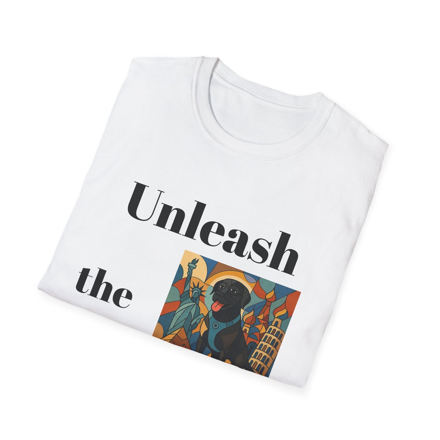 Unisex Adventure T-Shirt - 'Unleash The Adventure' with Scenic Dog Graphic