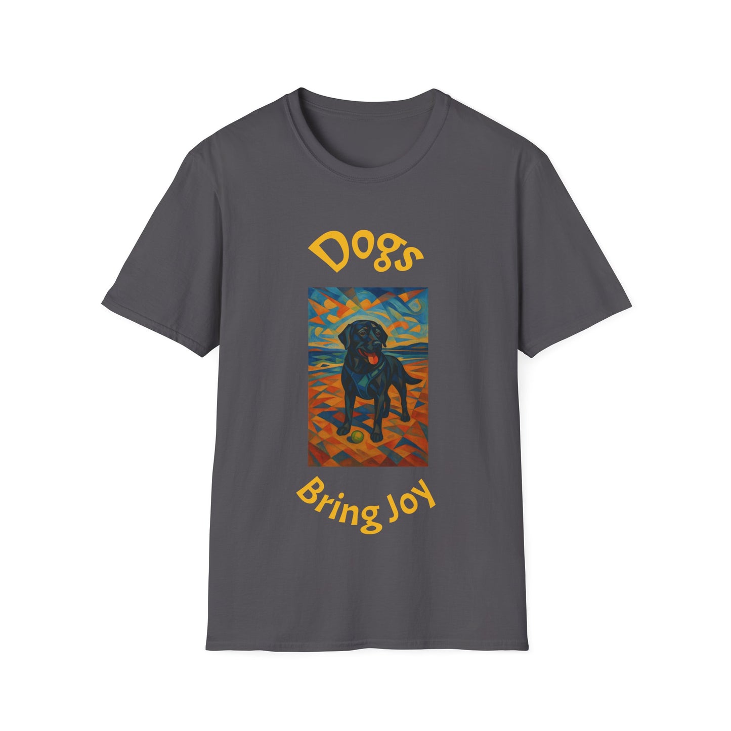 Dogs Bring Joy Unisex Softstyle T-Shirt - Artistic Pet Lover Tee