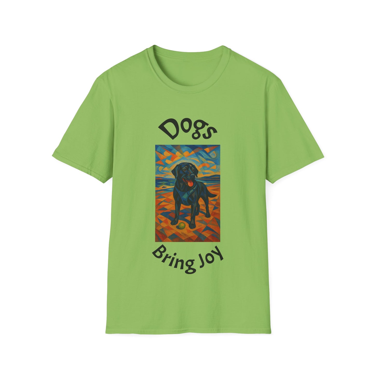Dogs Bring Joy Unisex Softstyle T-Shirt - Artistic Pet Lover Tee