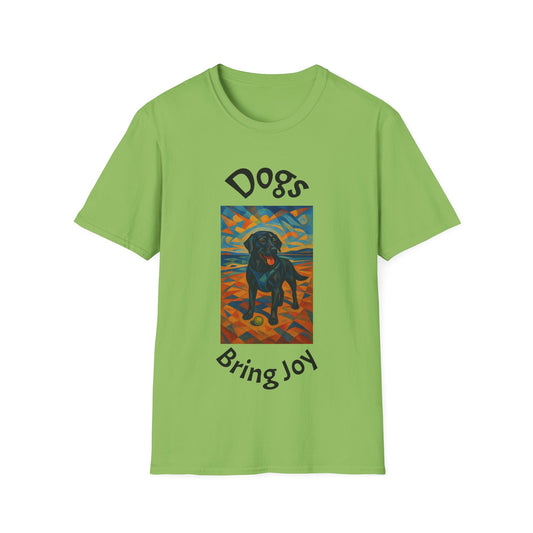 Dogs Bring Joy Unisex Softstyle T-Shirt - Artistic Pet Lover Tee