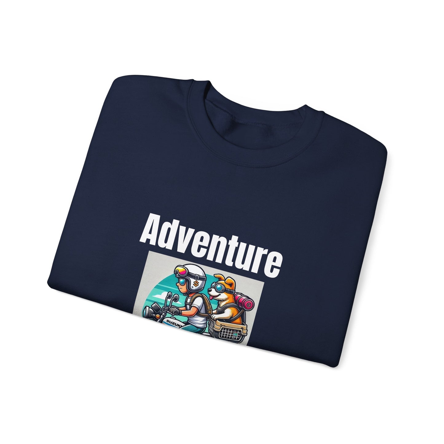 Adventure Duo Crewneck Sweatshirt - Fun Motorcycle Design