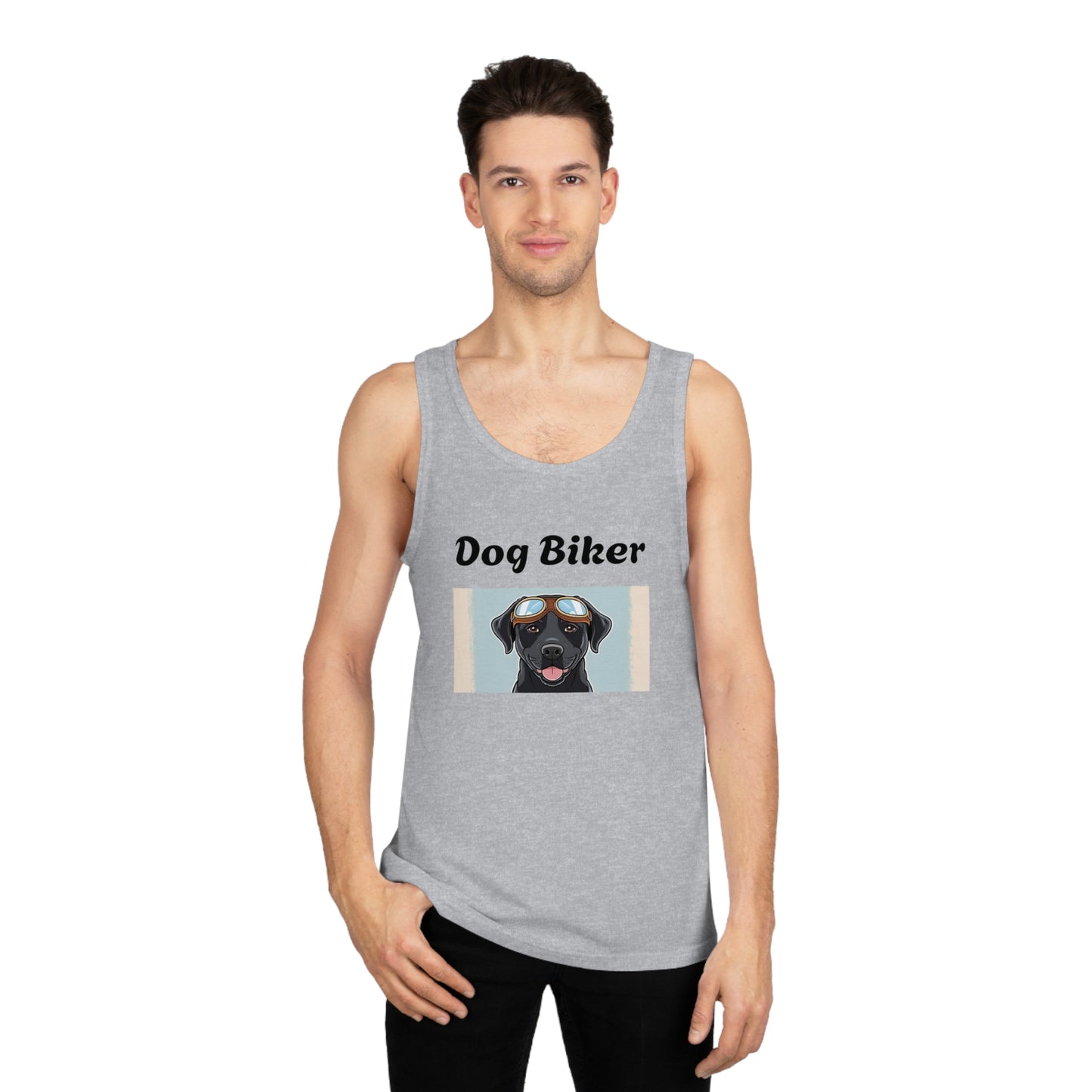 Dog Biker Unisex Softstyle™ Tank Top - Perfect for Dog Lovers & Bikers