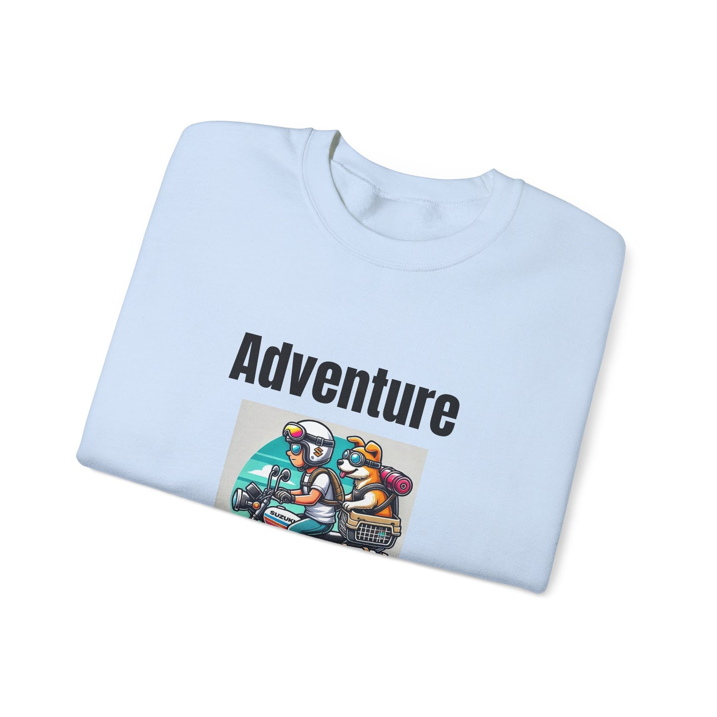Adventure Duo Crewneck Sweatshirt - Fun Motorcycle Design