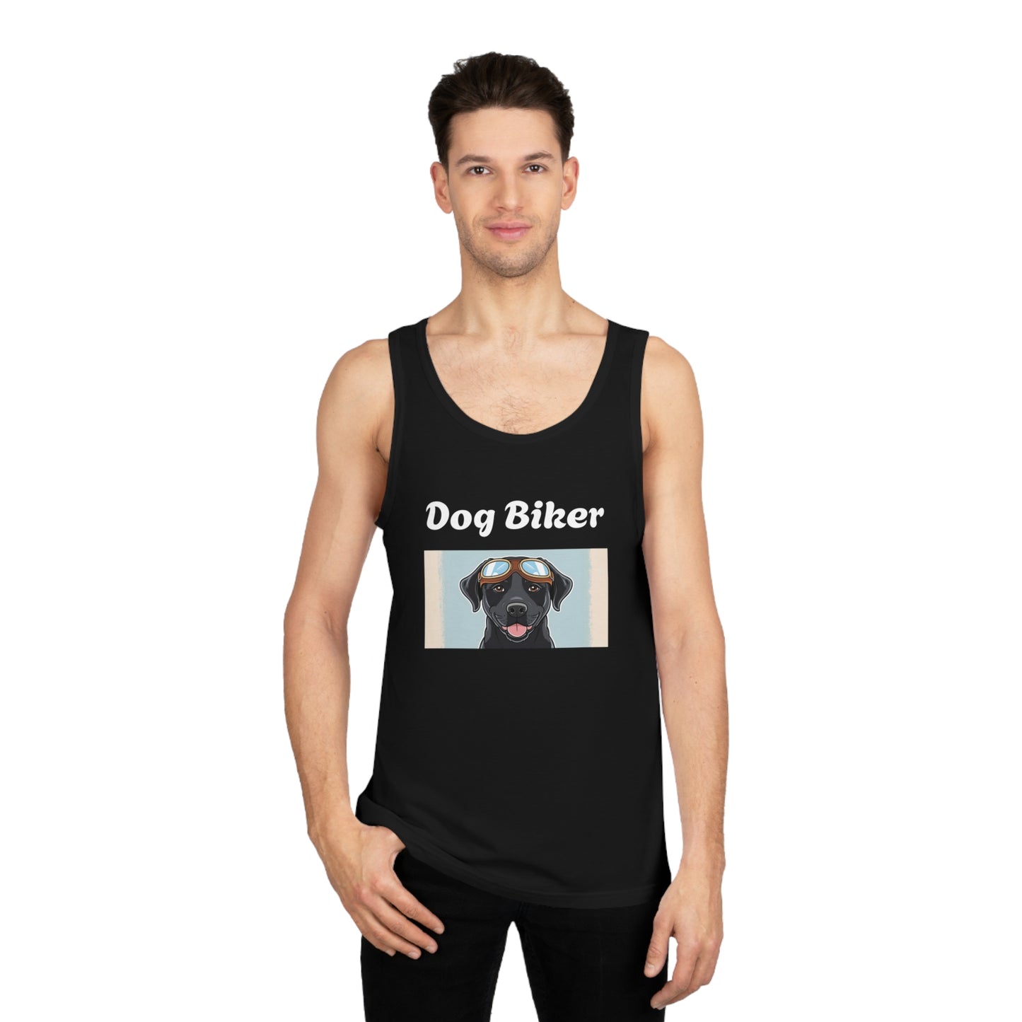 Dog Biker Unisex Softstyle™ Tank Top - Perfect for Dog Lovers & Bikers