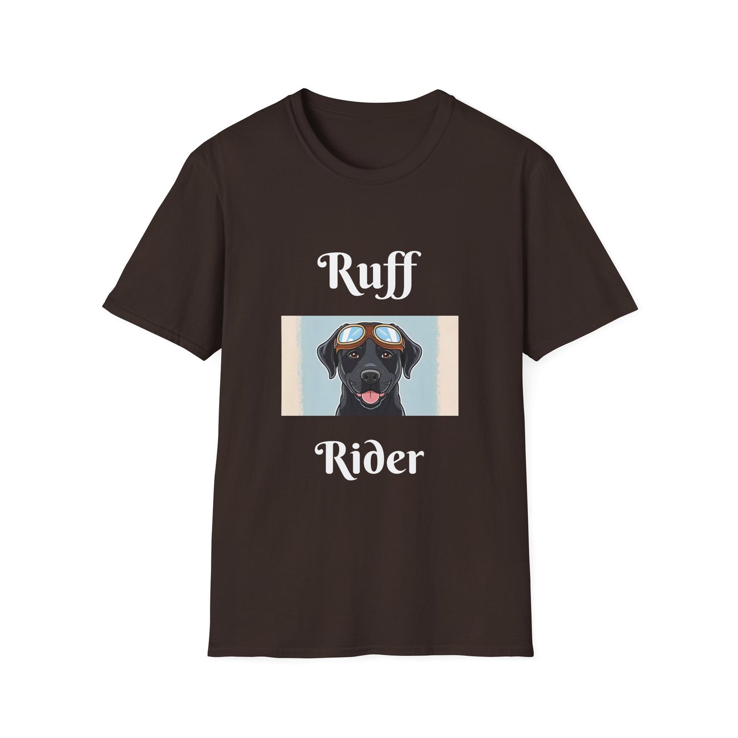 Ruff Rider Unisex Softstyle T-Shirt - Fun Dog Motorcycle Graphic Tee