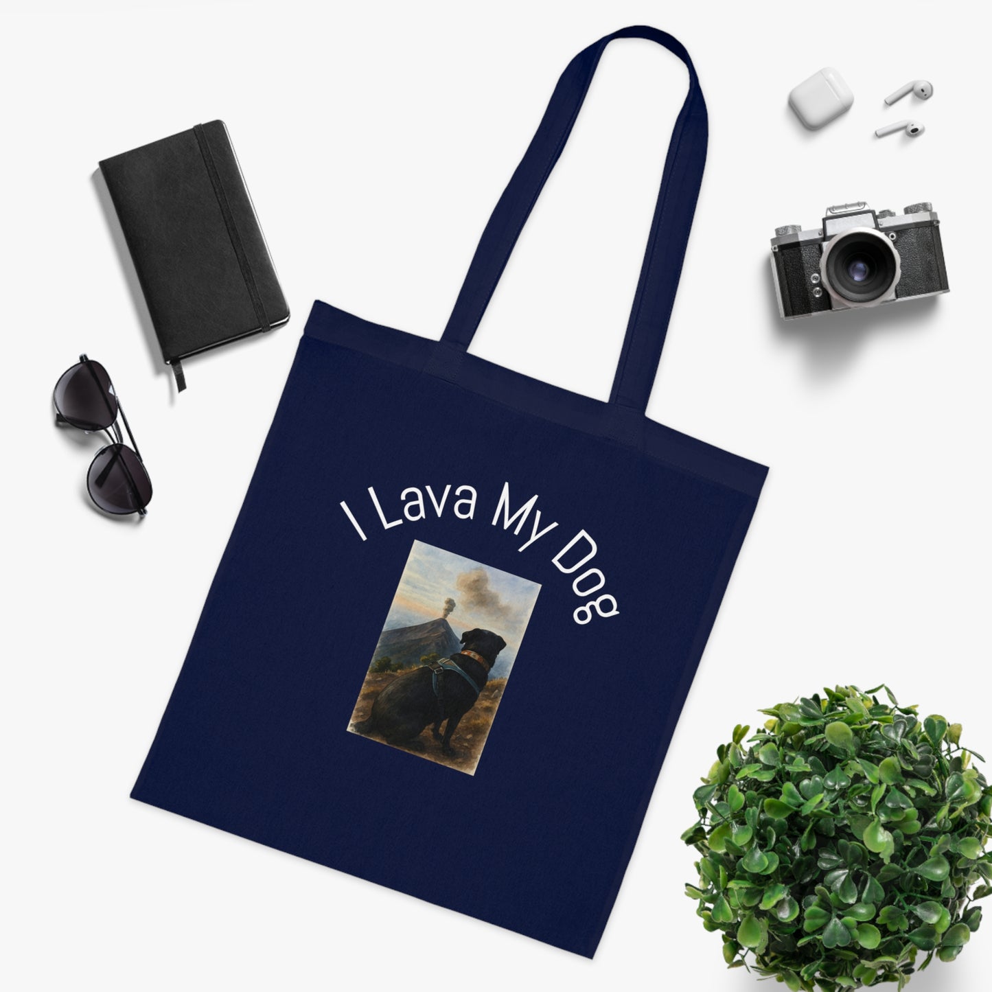 Artistic Dog Print Cotton Tote - Inspired by Nature & Adventure