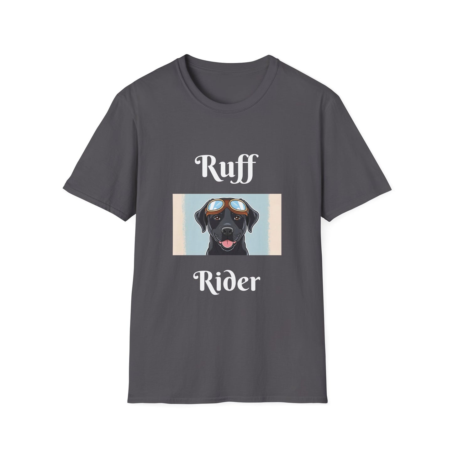 Ruff Rider Unisex Softstyle T-Shirt - Fun Dog Motorcycle Graphic Tee