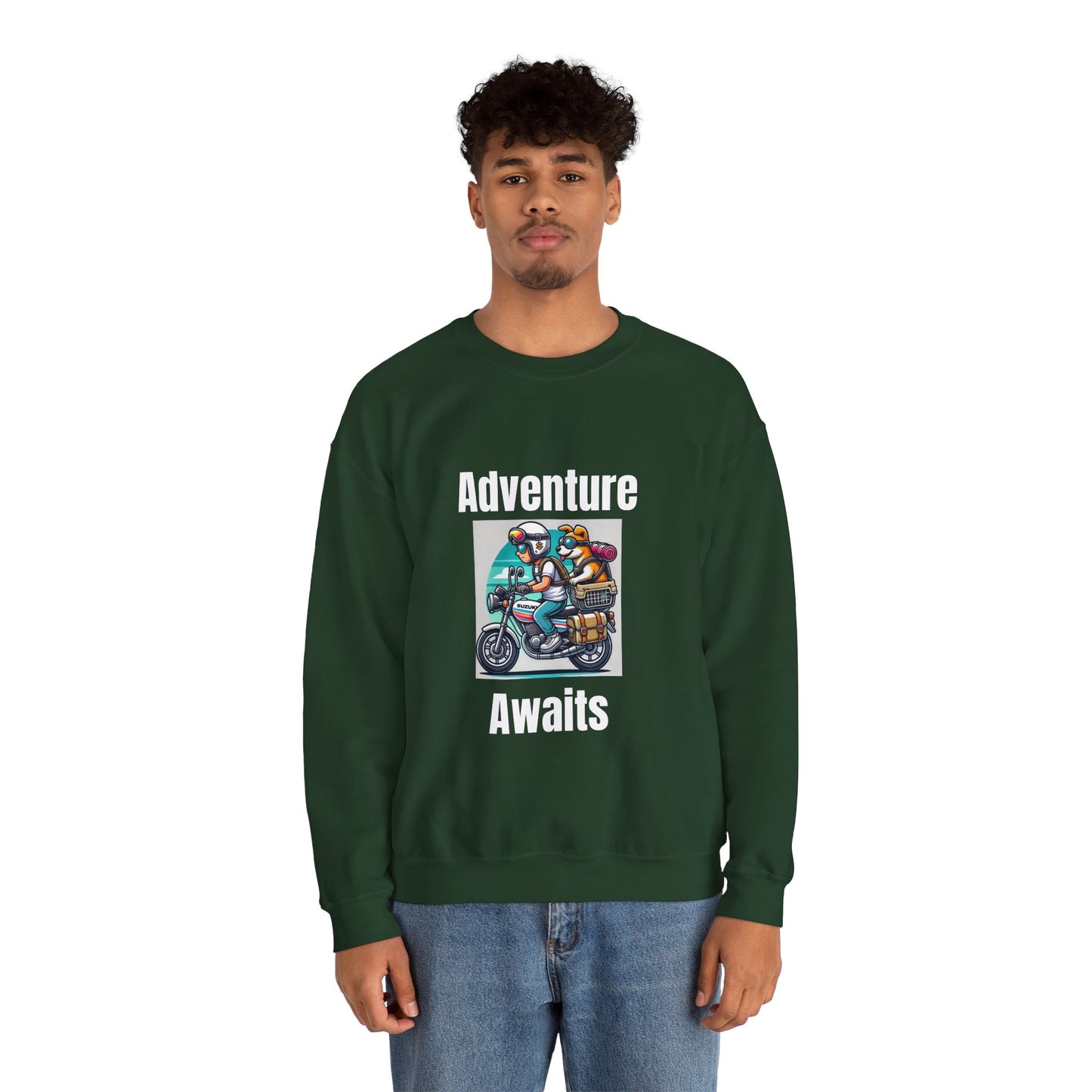Adventure Duo Crewneck Sweatshirt - Fun Motorcycle Design