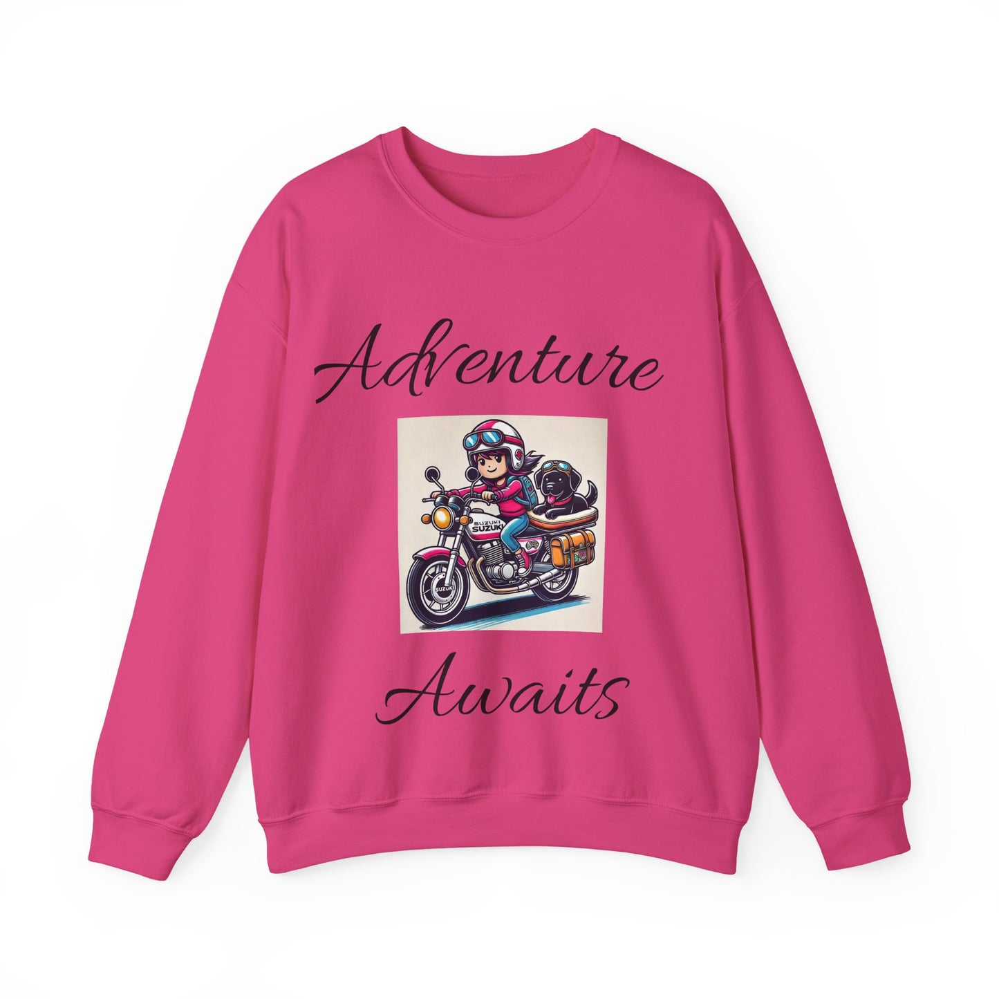 Unisex Crewneck Sweatshirt - Dog Motorcycle Design