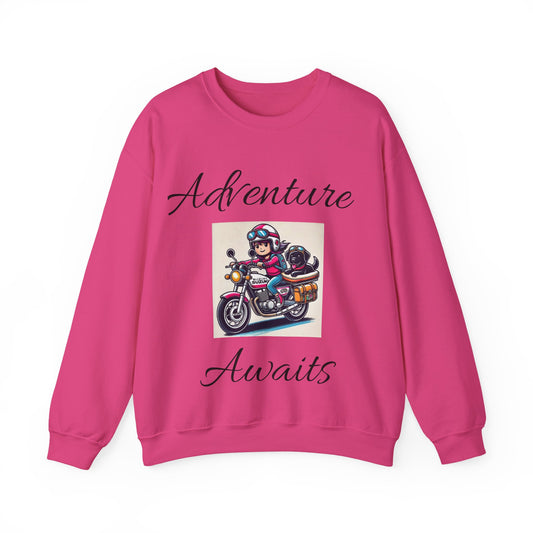 Unisex Crewneck Sweatshirt - Dog Motorcycle Design
