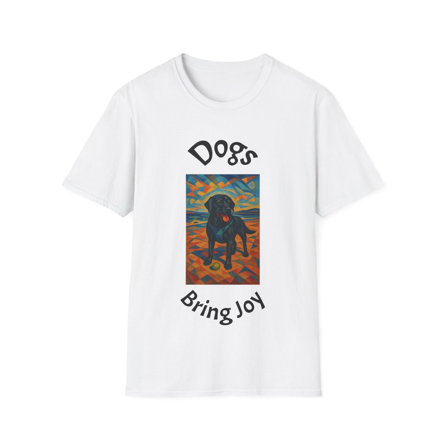 Dogs Bring Joy Unisex Softstyle T-Shirt - Artistic Pet Lover Tee
