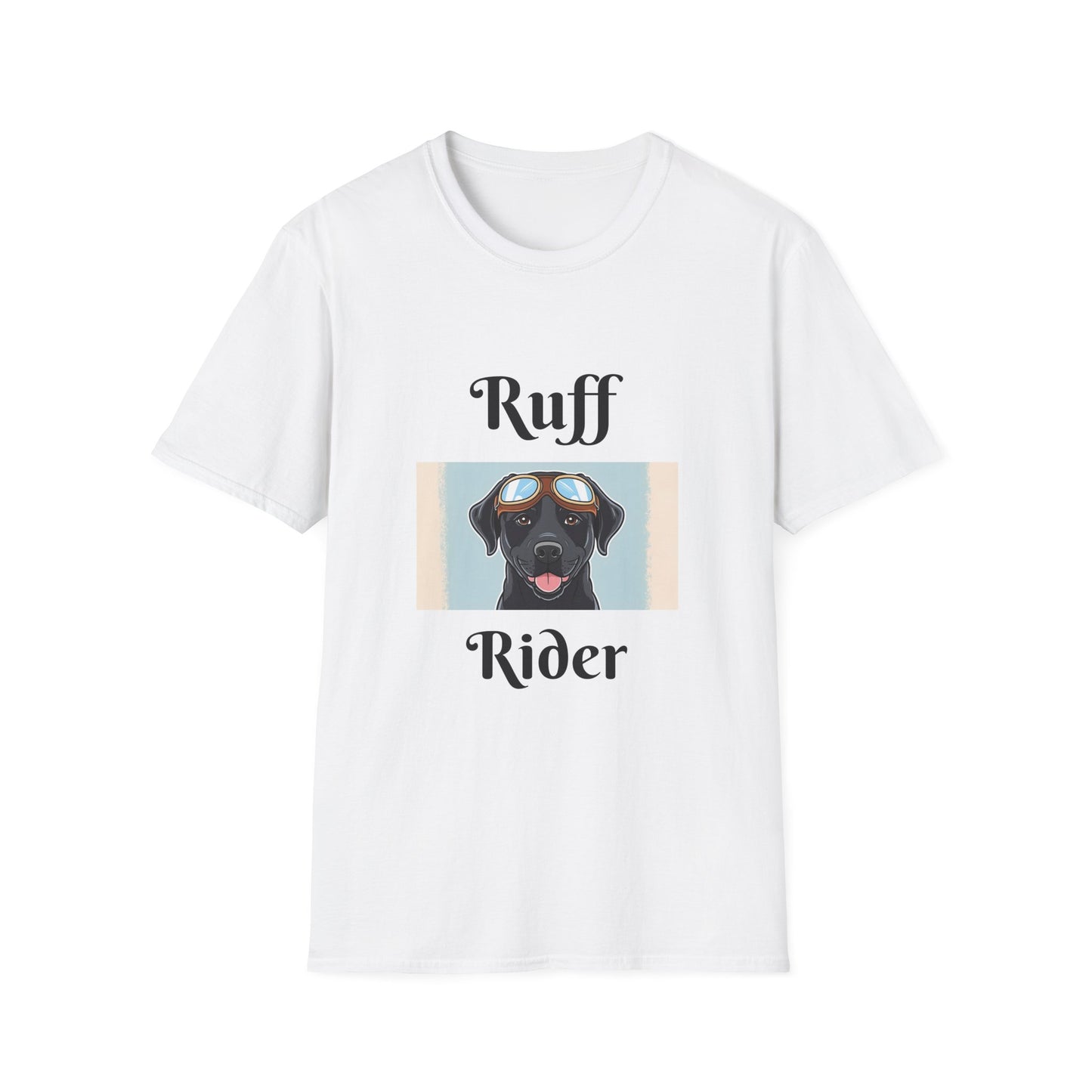 Ruff Rider Unisex Softstyle T-Shirt - Fun Dog Motorcycle Graphic Tee